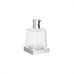 Wall-mounted soap dispenser with satined glass container