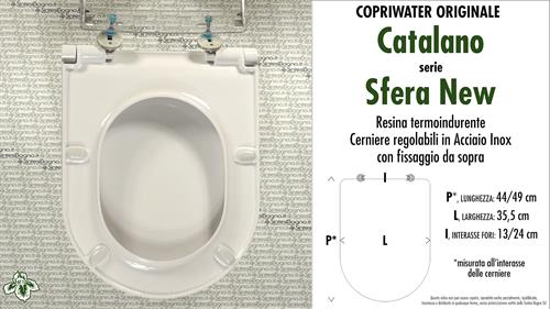 COPRIWATER per wc SFERA NEW. CATALANO. Ricambio ORIGINALE. SOFT CLOSE. 5ZECOF00