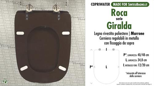 WC-Seat MADE for wc GIRALDA ROCA Model. BROWN. Type DEDICATED