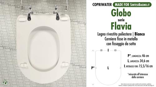 WC-Sitz MADE für wc FLAVIA GLOBO Modell. Typ GEWIDMETER. Polyester mit holzkern