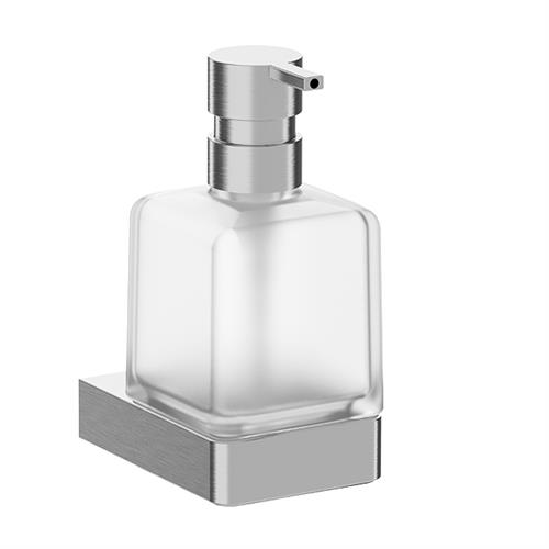 Wall-mounted soap dispenser with satined glass. Inox AISI 304