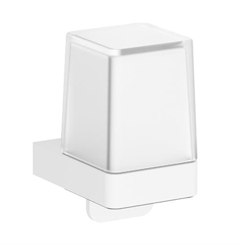 Wall-mounted soap dispenser with satined glass. Matt white. A88670