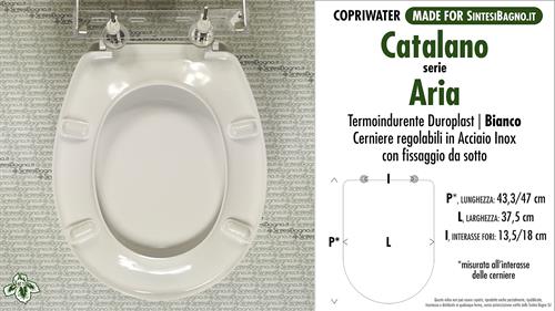 WC-Seat MADE for wc ARIA CATALANO model. Type COMPATIBLE. Duroplast