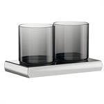 Wall-mounted tumbler holder with two tumblers. Inda/CLAIRE Series