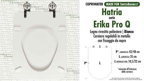 Abattant wc MADE pour ERIKA PRO Q/HATRIA modèle. Type DÉDIÉ. Bois recouvert