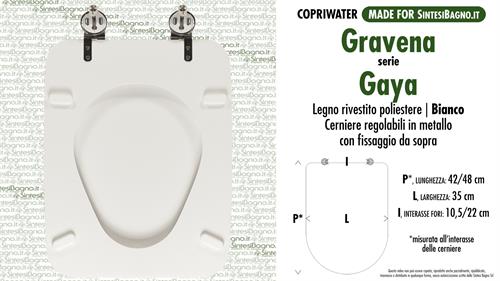WC-Sitz MADE für wc GAYA/GRAVENA Modell. Typ GEWIDMETER
