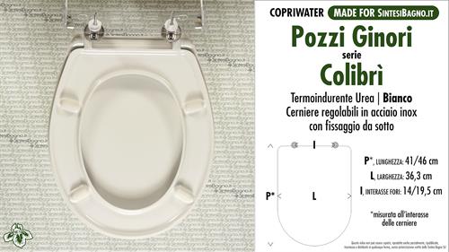 WC-Seat MADE for wc COLIBRI' POZZI GINORI model. Type COMPATIBLE. Cheap