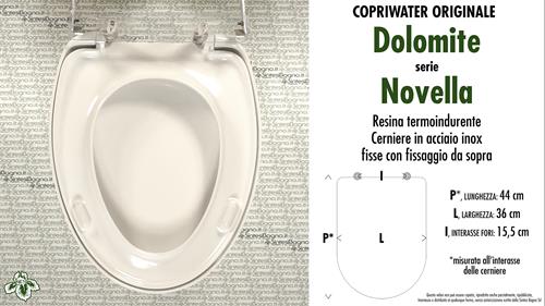 Abattant wc NOVELLA DOLOMITE modèle. Type ORIGINAL. Duroplast