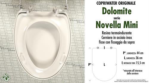 Abattant wc NOVELLA MINI DOLOMITE modèle. Type ORIGINAL. Duroplast