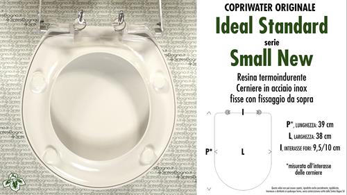 COPRIWATER per wc SMALL NEW. IDEAL STANDARD. Ricambio ORIGINALE. Duroplast