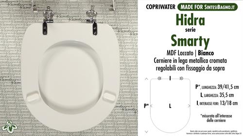 COPRIWATER per wc SMARTY. HIDRA. Ricambio COMPATIBILE. MDF laccato