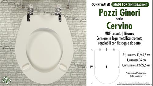 Abattant wc MADE pour CERVINO POZZI GINORI modèle. Type COMPATIBILE. MDF laqué