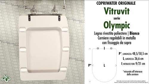 WC-Seat OLYMPIC VITRUVIT Model. Type ORIGINAL. Wood Covered