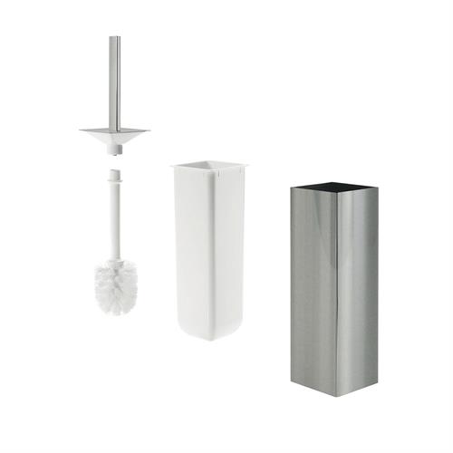 Wall mounted/free-standing toilet brush holder. Satin stainless steel. AV114AAS