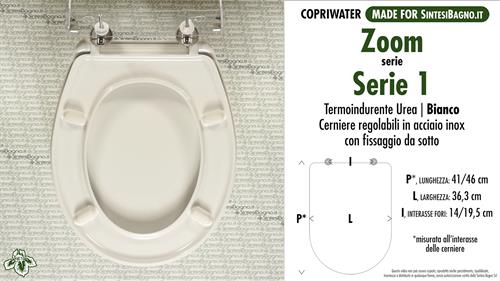 WC-Seat MADE for wc SERIE 1 ZOOM model. Type COMPATIBLE. Cheap