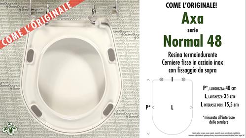 WC-Sitz NORMAL 48 AXA Modell. Typ “WIE DAS ORIGINAL”. Duroplast