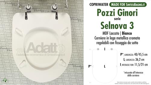 Abattant wc MADE pour SELNOVA 3/POZZI GINORI modèle. Type ADAPTABLE. MDF laqué