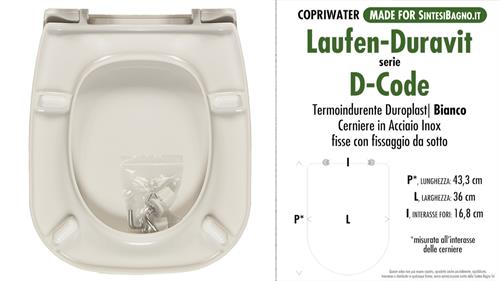 WC-Seat MADE for wc D-CODE/DURAVIT model. Type DEDICATED. Thermosetting