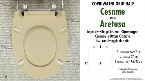 Abattant wc ARETUSA/CESAME modèle. CHAMPAGNE. Type ORIGINAIRE. Bois recouvert