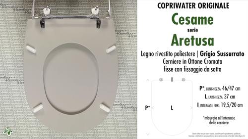Abattant wc ARETUSA/CESAME modèle. GRIS CHUCHOTER. Type ORIGINAIRE