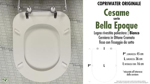 Abattant wc BELLA EPOQUE/CESAME modèle. Type ORIGINAIRE. Bois recouvert