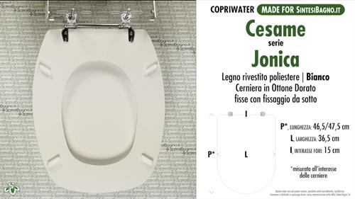 WC-Seat MADE for wc JONICA/CESAME Model. Type DEDICATED. Wood Covered
