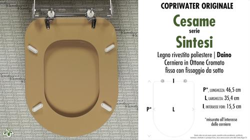 Abattant wc SINTESI/CESAME modèle. CERF. Type ORIGINAIRE. Bois recouvert