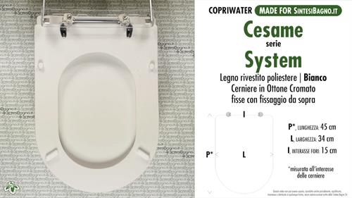 WC-Seat MADE for wc SYSTEM/CESAME Model. Type DEDICATED. Wood Covered