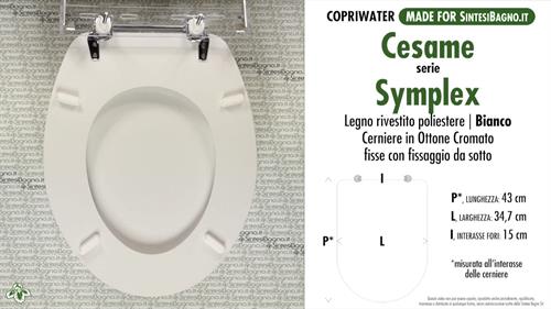 WC-Seat MADE for wc SIMPLEX/CESAME Model. Type DEDICATED. Wood Covered