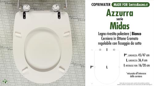 Abattant wc MADE pour MIDAS/AZZURRA modèle. Type DÉDIÉ. Bois recouvert