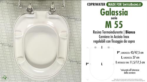 WC-Seat MADE for wc M2 55/GALASSIA model. Type DEDICATED. Thermosetting