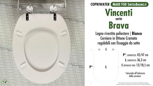 WC-Sitz MADE für wc BRAVA/VINCENTI Modell. Typ GEWIDMETER.Polyester mit holzker