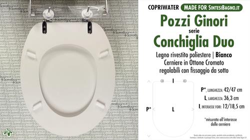 Abattant wc MADE pour CONCHIGLIA DUO/POZZI GINORI modèle. Type DÉDIÉ
