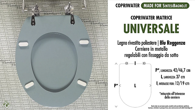 Copriwater UNIVERSALE SINTESIBAGNO - la forma ovale