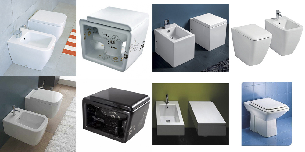 Rectangular/square sanitaryware and replacement toilet seats