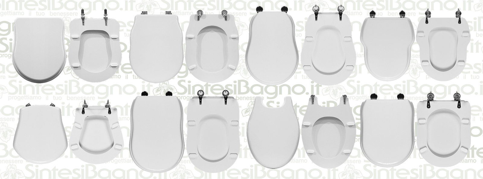 Sanitary ware with (artistically) shaped toilet seat covers