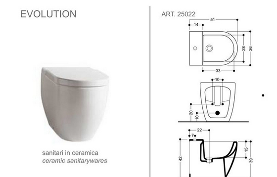 AXA Ceramics. Modern style conquering the market. Some difficulty in finding toilet seats!