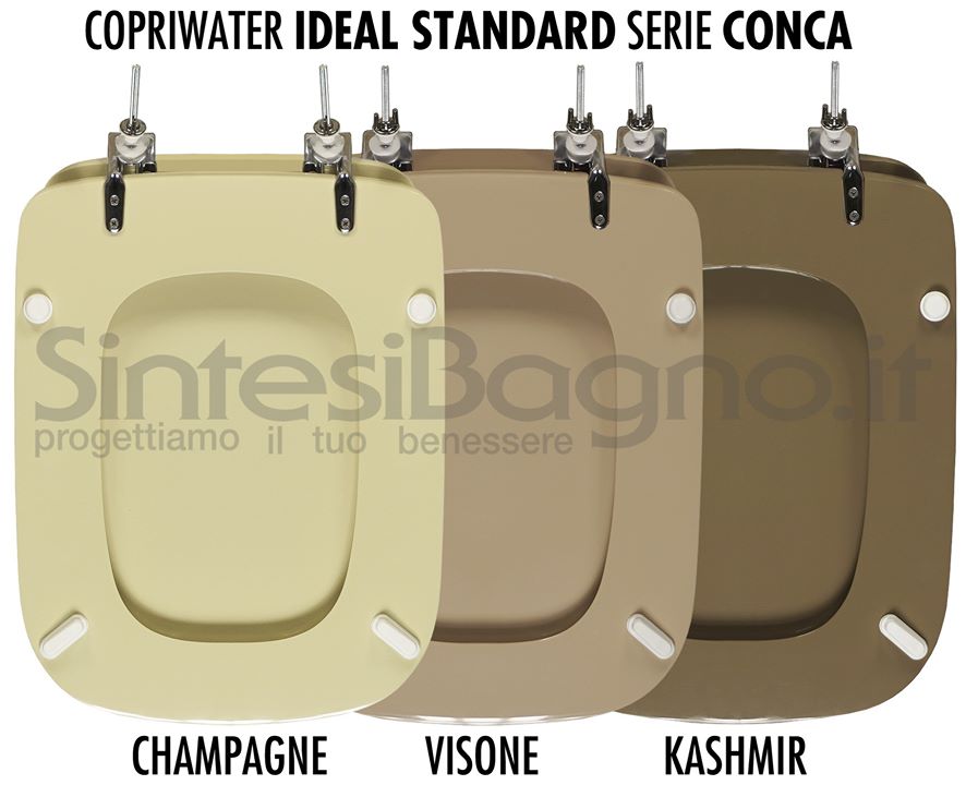 Copriwater CONCA colore champagne, visone, kashmir